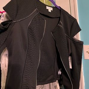 Black Cut Out Shoulder Jacket